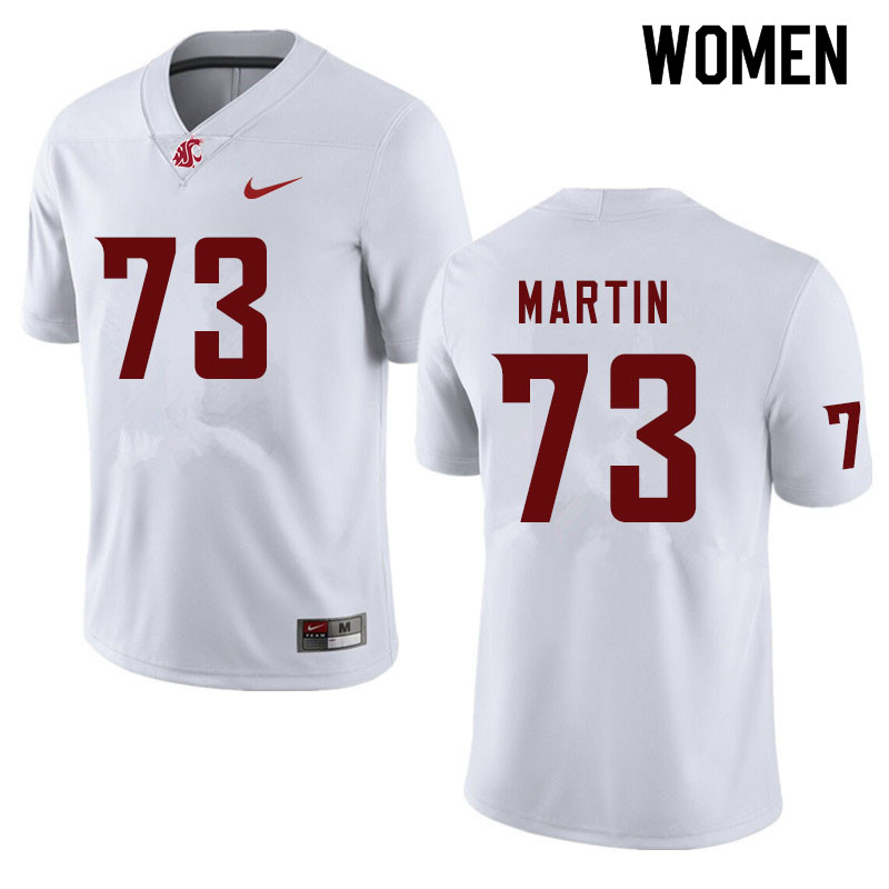 Women #73 Austin Martin Washington State Cougars College Football Jerseys Sale-White